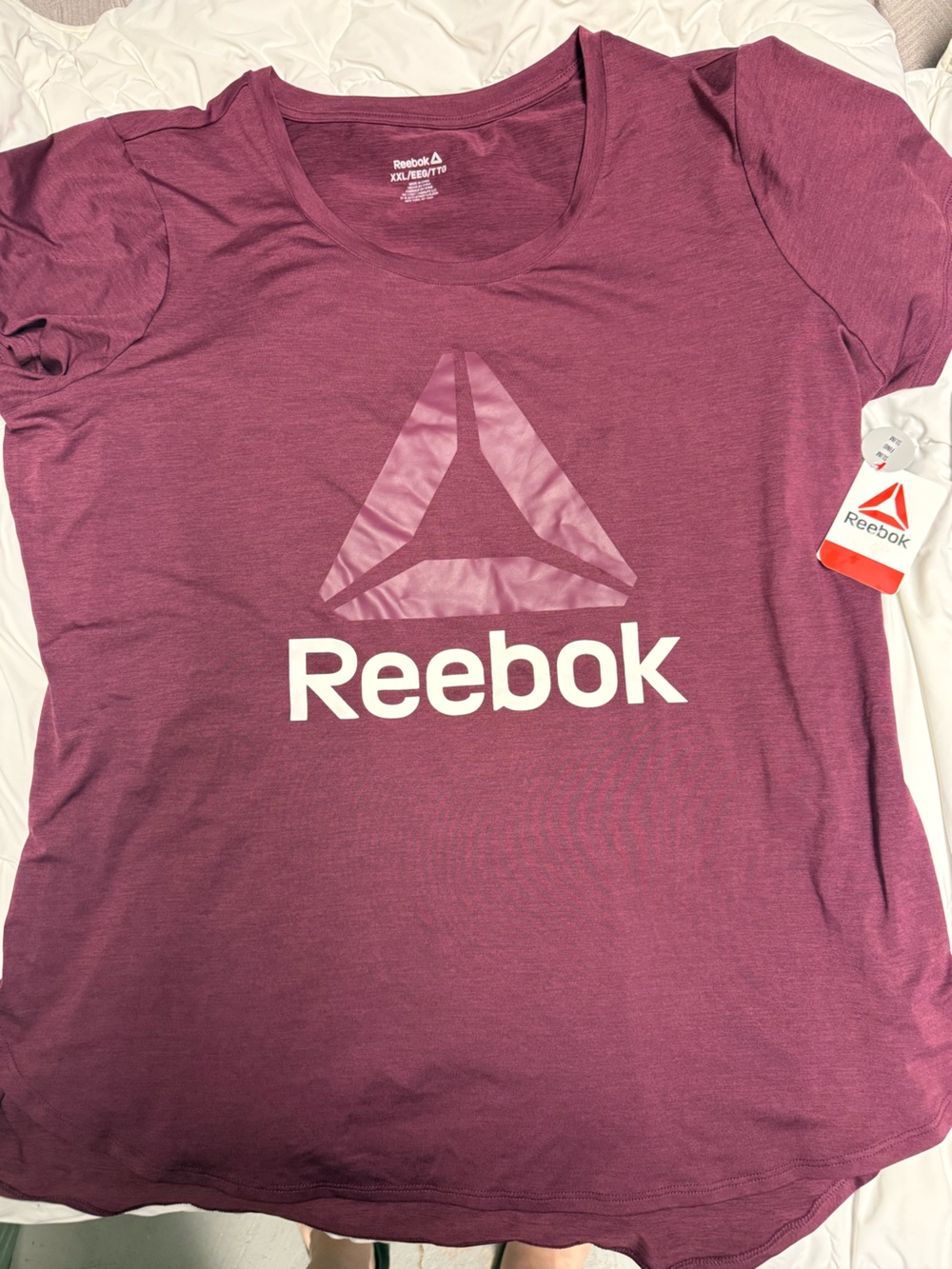 Reebok Women’s Short Sleeve Logo Tee — Plum Heather